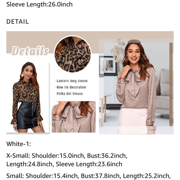 NEW! Bow neck polka dot blouse sz M - Picture 6 of 9